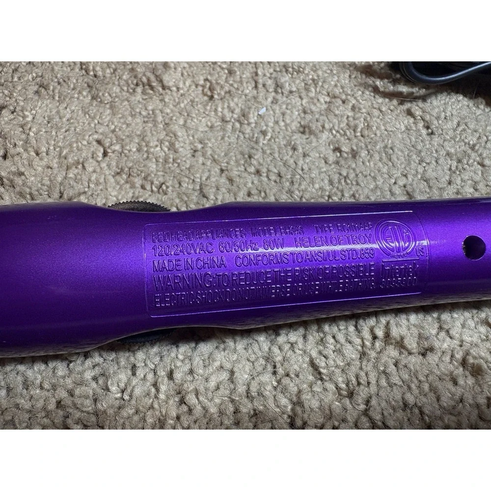 Bed Head Curling Iron Helen Of Troy BH343 1 inch Tourmaline‎ Tech Clamp Free